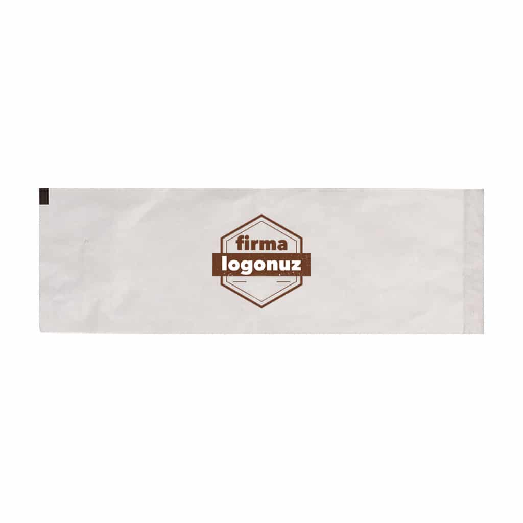 Paper cutlery sheath with company logo