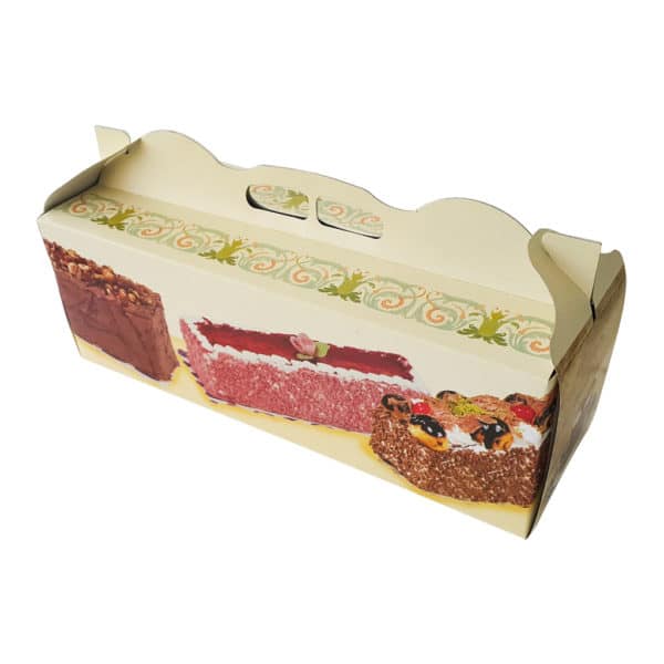 Prepared Cardboard Baton Cake Box with special cake printed