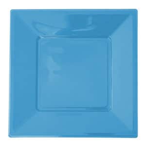 açık mavi kare plastik tabak 17 cm 8 adetli pakette