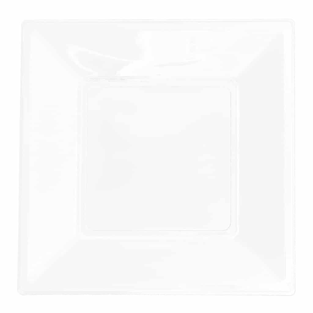 beyaz renk kare plastik tabak 17 cm 8 adetli pakette