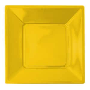 sarı renk kare plastik tabak 23 cm 8 adetli pakette kopya