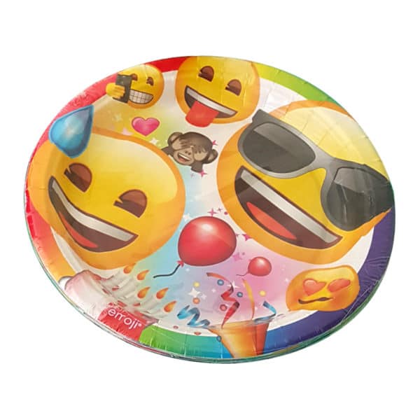 emoji parti temalı kağıt tabak (22cm-8adet)