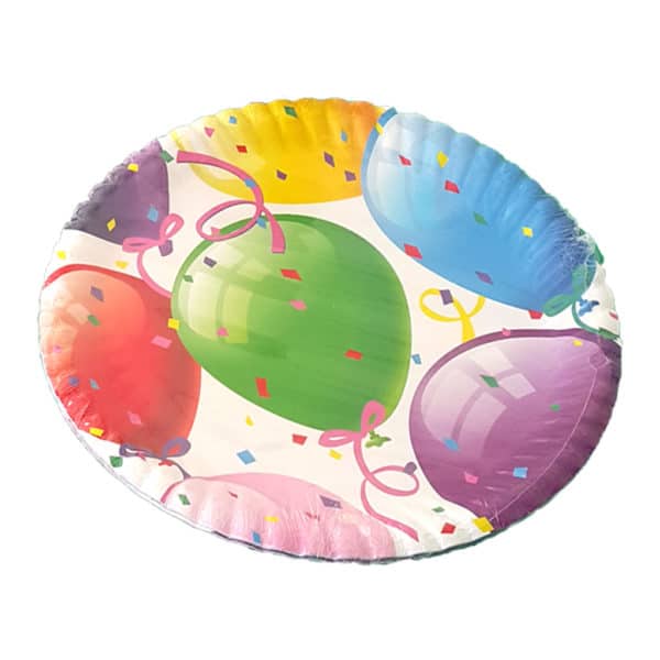 balon temalı kağıt tabak (22cm-8adet)