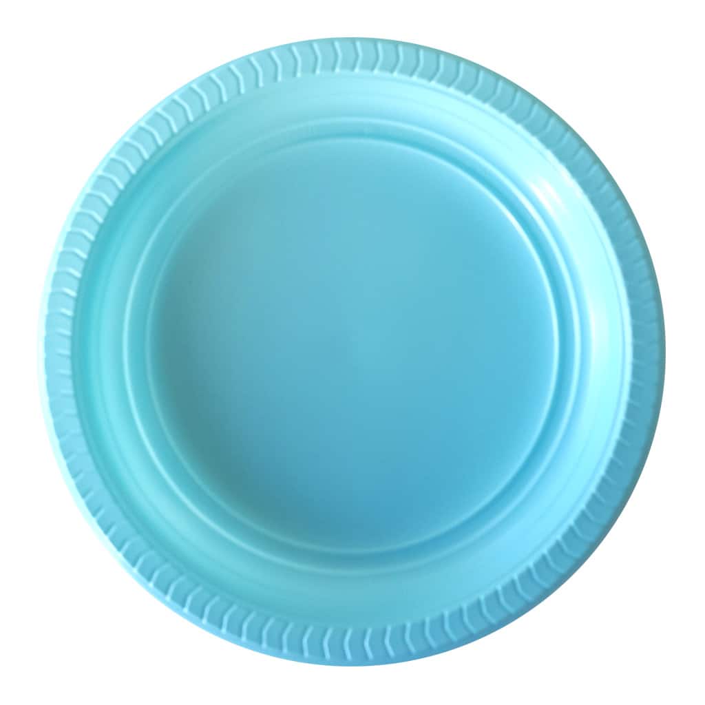 plastik açık mavik tabak kullan at 22 cm 25 li