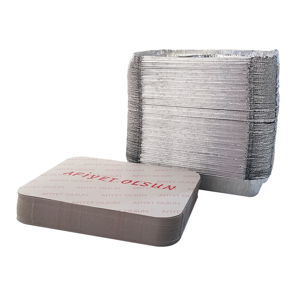 üç gözlü alüminyum kap 100 adetli pakette