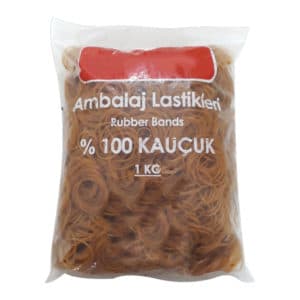 Ambalaj lastiği 100% kauçuk ince model 1 kg'lık pakette