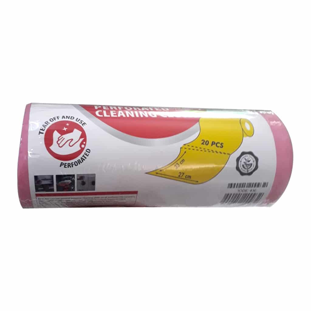rulo temizlik bezi pembe renk 20 adetli pakette 3×27 cm