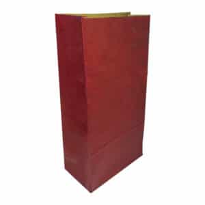 Kare dipli kese kağıdı kırmızı renk 15x29x8 cm ebatında 250 adetli pakette
