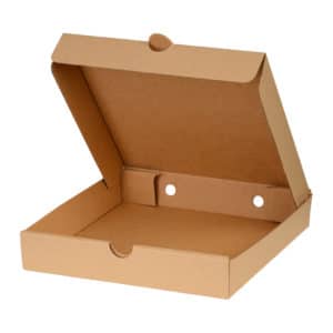 40x40x3,5 cm pizza kutusu 100 adetli pakette ve baskısız düz kraft renktedir, gıdayla temasa uygun E dalga kartondan üretilmiştir.