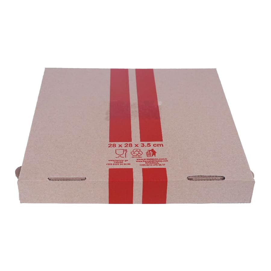 _0001_PİZZA KUTUSU Mikro Oluklu 28x28x3,5 cm 100adetli