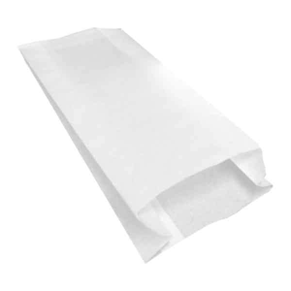Beyaz sülfit kese kağıdı 15x32x8 cm ebatında, 10 kg’lık pakette. Ürün gıdayla temasa uygun beyaz sülfit kağıttan üretilmiştir.