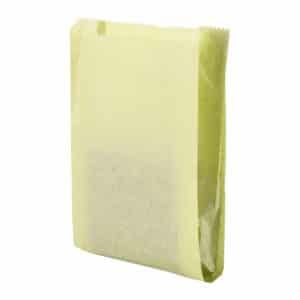 Sarı sülfit kese kağıdı 15x32x8 cm ebatında, 5 kg’lık pakette. Ürün gıdayla temasa uygun sarı sülfit kağıttan üret