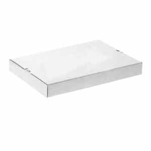 Tepsi kutusu 45x35,5x4,5 cm ebatta 50 adetli pakette, ürün beyaz kartondan üretilmiştir.