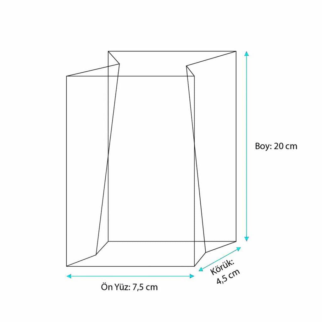 Beyaz renkte 100_150 gr’lık alüminyum çay poşeti, 1500 adetli pakette
