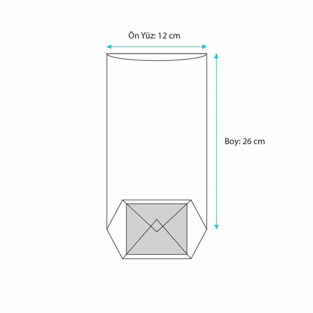 Naturel Kraft Renk Pencereli Şeffaf Poşet Orta Boy