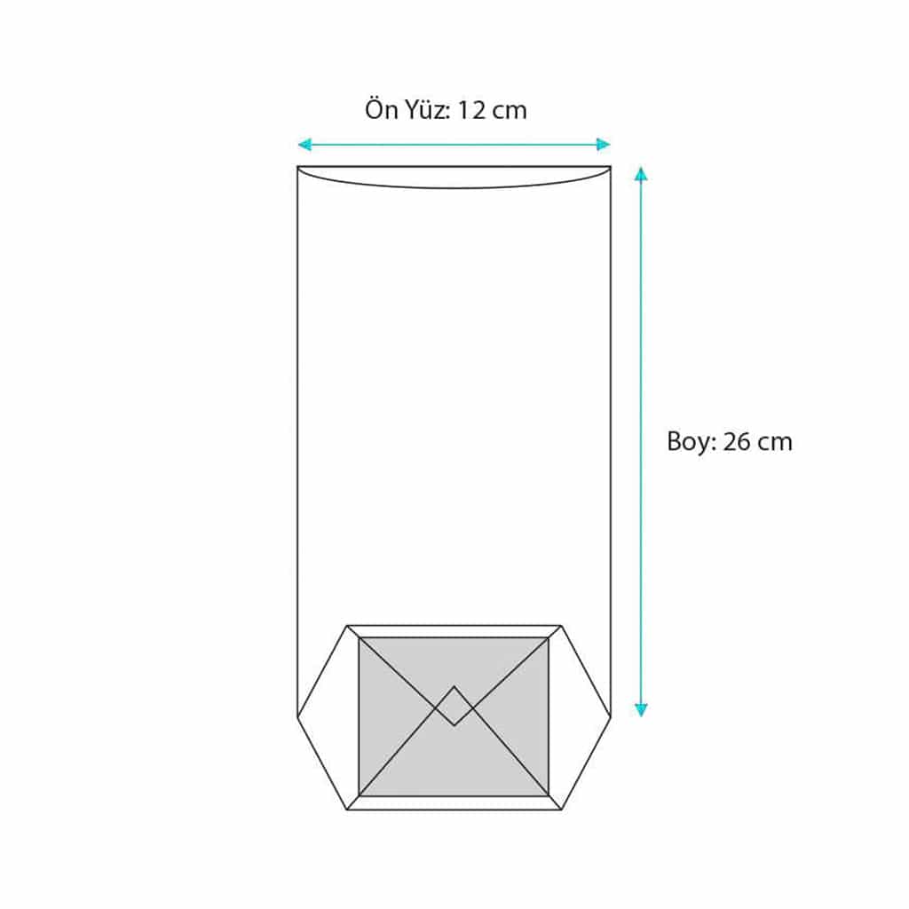 _0014_Naturel kraft renk pencereli şeffaf pastane poşeti orta boy, 100 adetli pakette