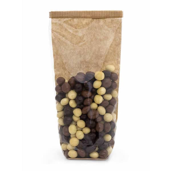 _0016_Naturel kraft renk pencereli şeffaf poşet büyük boy, 100 adetli pakette