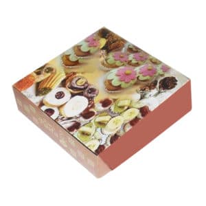 Kuru pasta kutusu 1000 gr’lık 22x21,5x6 cm ebatta, 100 adetli pakette, ürün gıdayla temasa uygun kartondan üretilmiştir