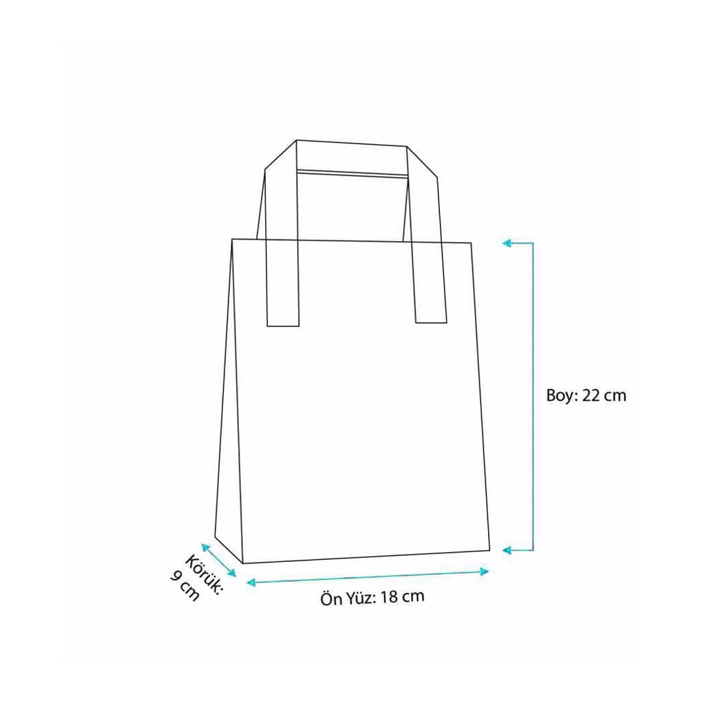 _0022_Dıştan kulplu mavi renk 18x9x22 cm kağıt çanta 50 adetli veya 500 adetli paketlerde