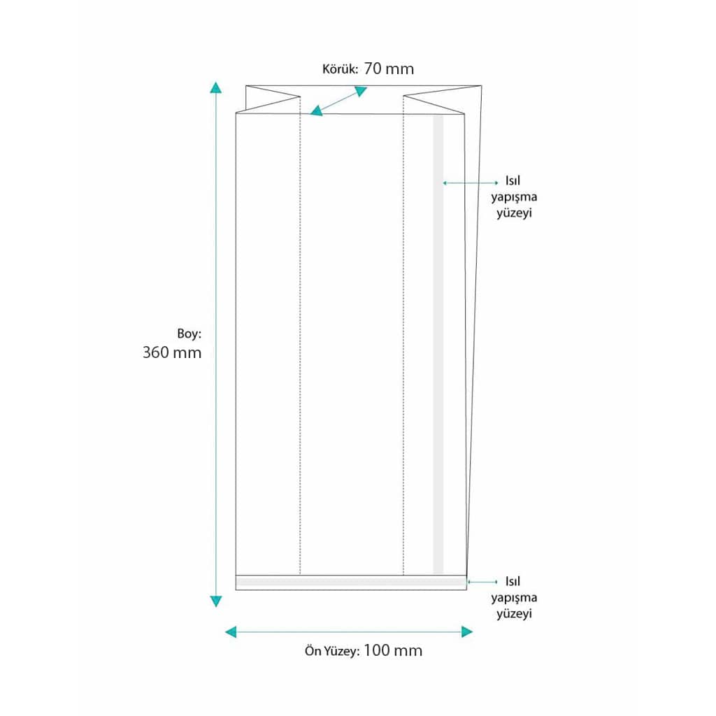 Sıcak Yapıştırmalı Şeffaf Kuruyemiş Poşeti Orta Boy