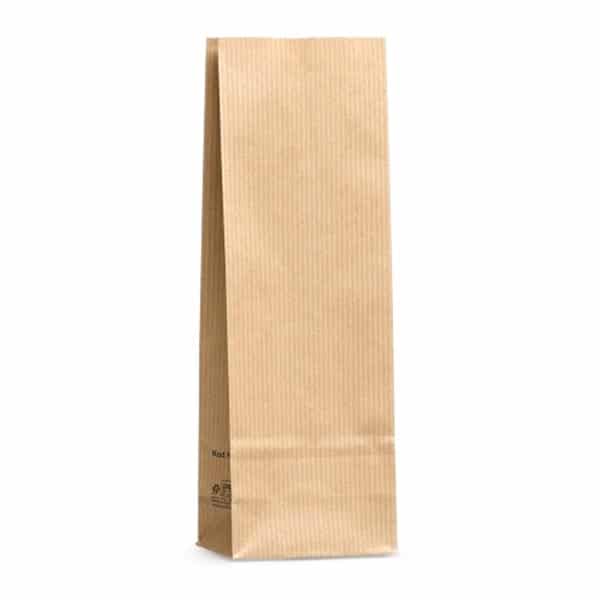 Kraft renkte çizgili 250 gr’lık kahve poşeti, 1000 adetli pakette