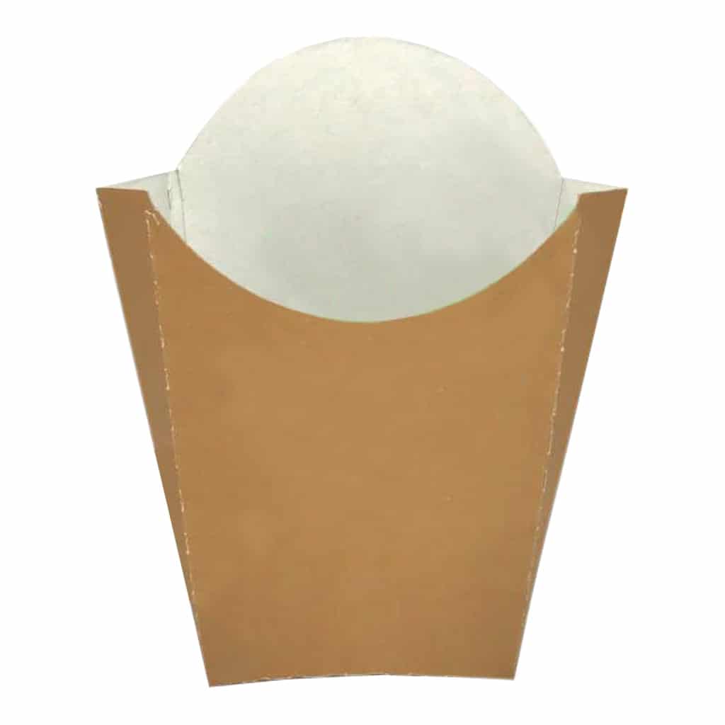 Küçük boy cips kutusu 10x8x4 cm ebatta, 500 adetli pakette, ürün düz kraft renktedir ve gıdayla temasa uygun kartondan üretilmiştir.