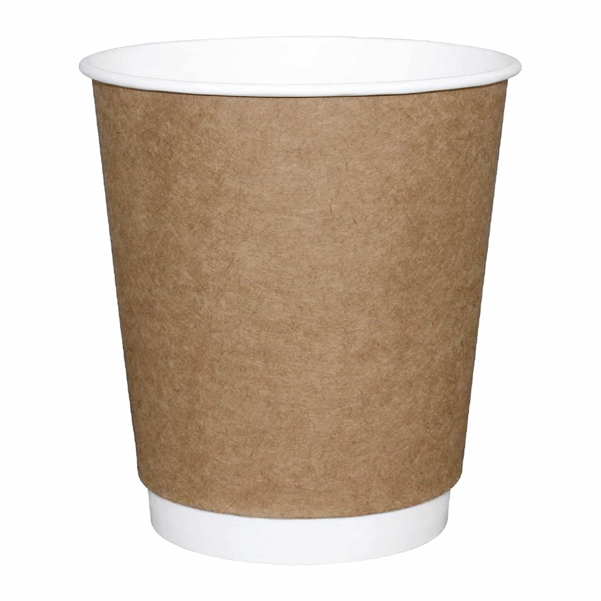 Karton bardak 8 Oz çift duvarlı, ürün düz kraft renkte ve 50 adetli pakette