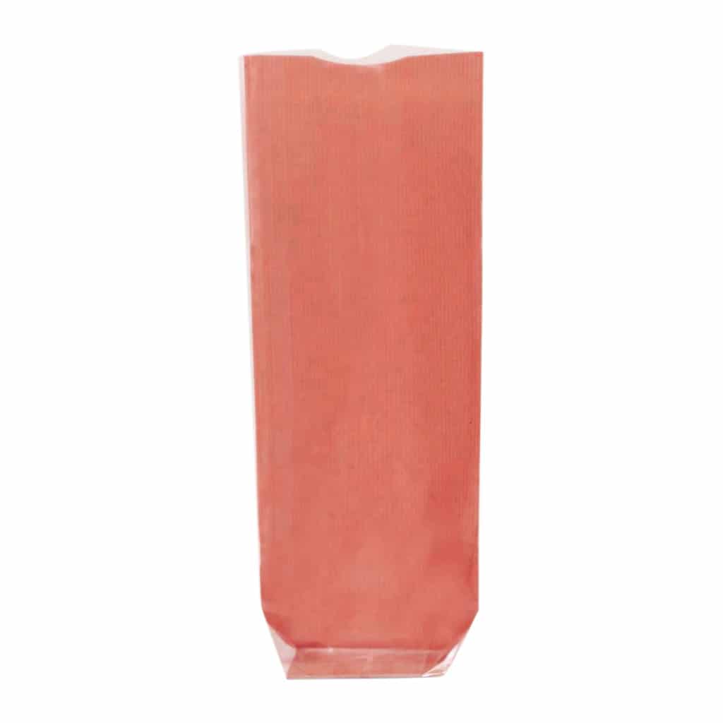 Naturel Kırmızı Renk Pencereli Şeffaf Poşet Küçük Boy