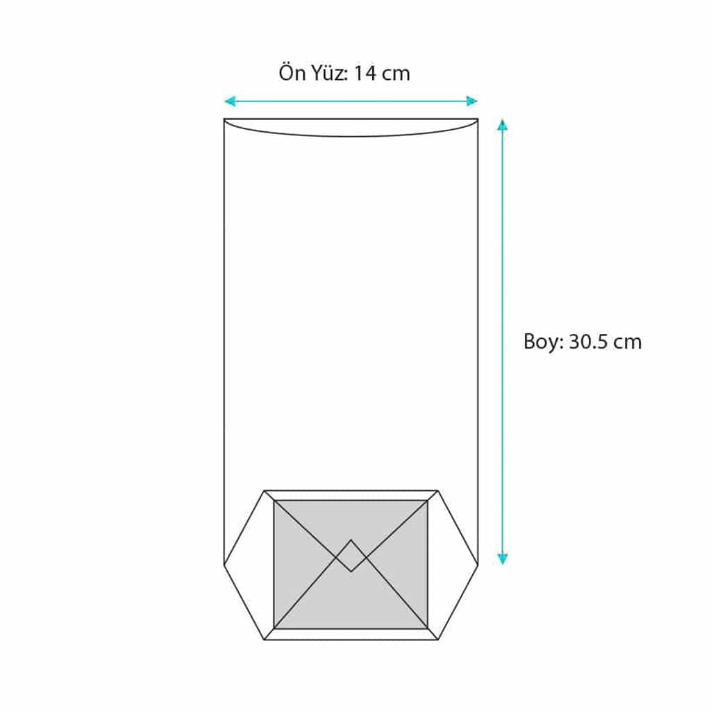 _0032_Naturel kırmızı renk pencereli şeffaf pastane poşeti büyük boy, 100 adetli pakette