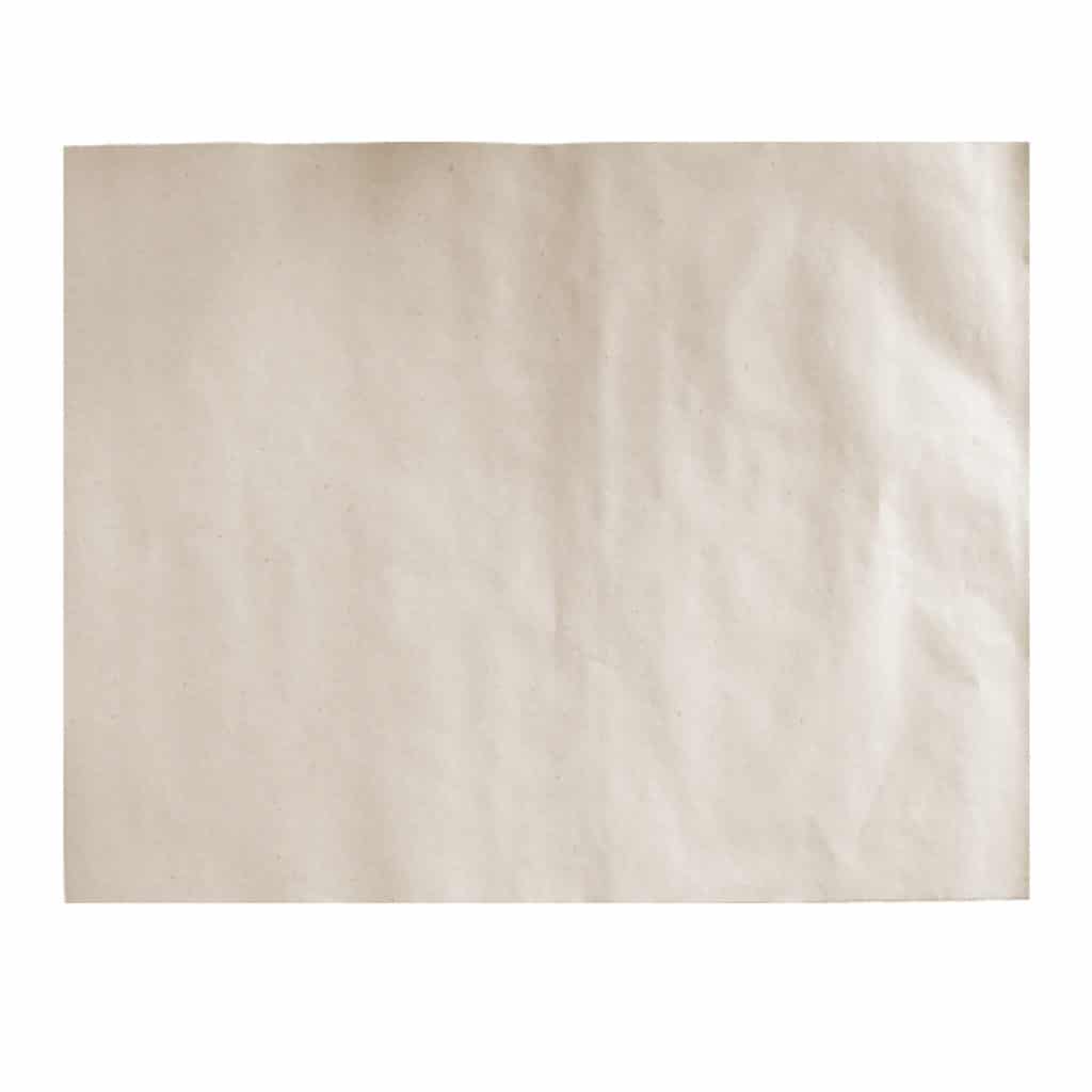 Esmer sülfit ambalaj kağıdı 30×40 cm ebatta, 10 kg’lık pakette, ürün düz kraft renkte ve baskısızdır.