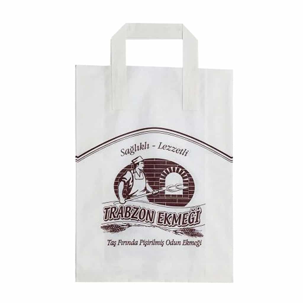 Trabzon ekmek baskılı beyaz renk 24x8x32,5 cm, 1000 adetli pakette