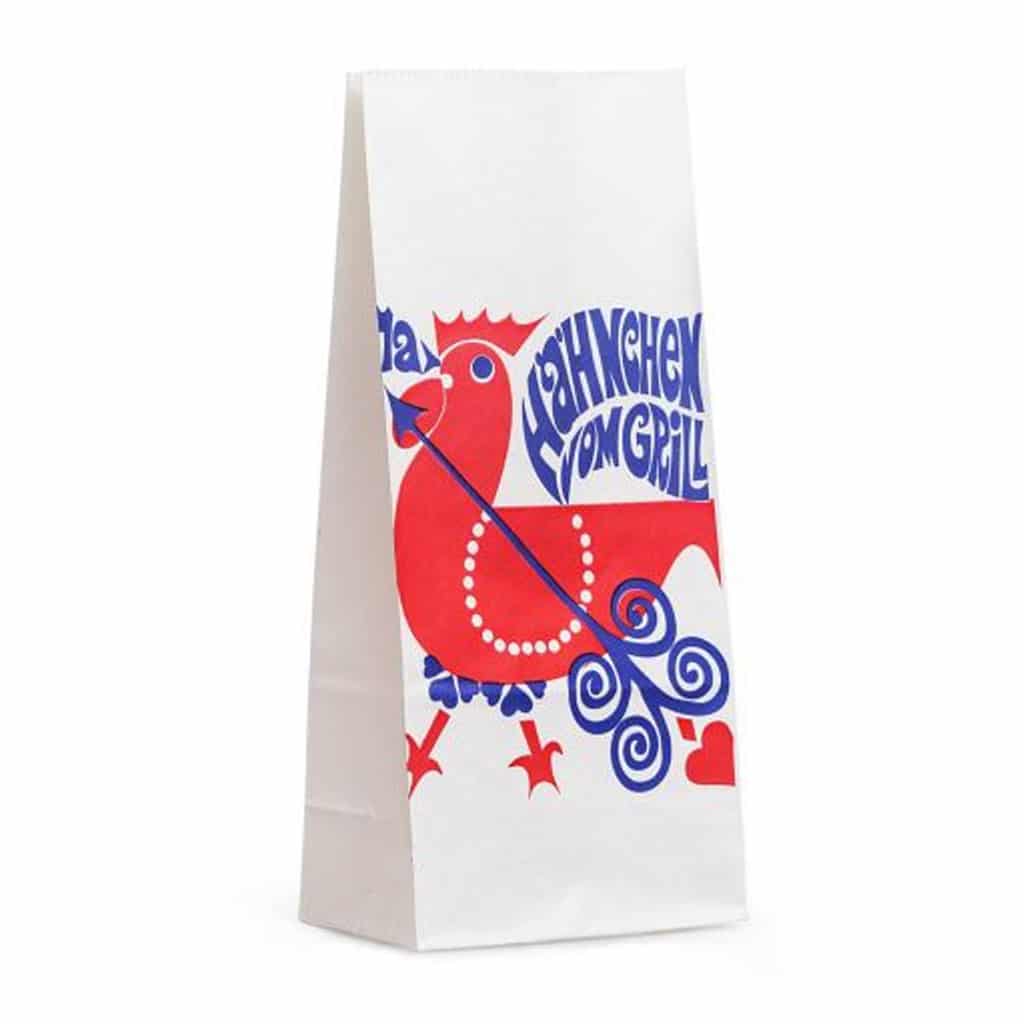 Standart tavuk görselli beyaz renk 12,5x8x27,5 cm büyük boy, 1000 adetli pakette