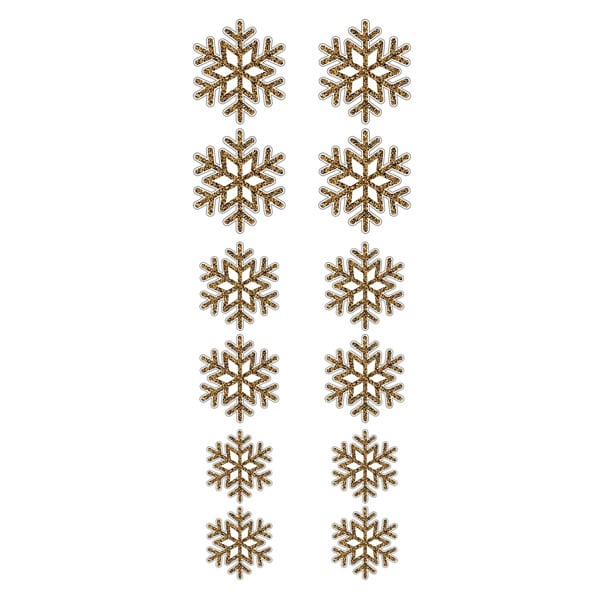Altın Kar Tanesi Sticker Set 12li