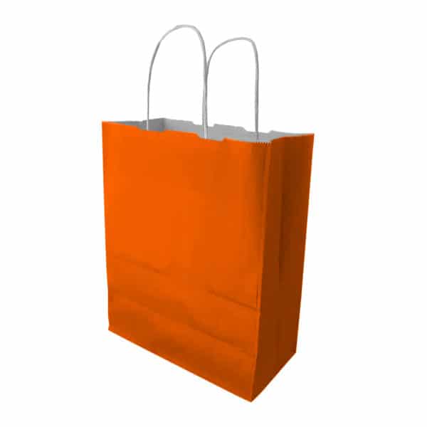 turuncu burgu saplı kağıt çanta