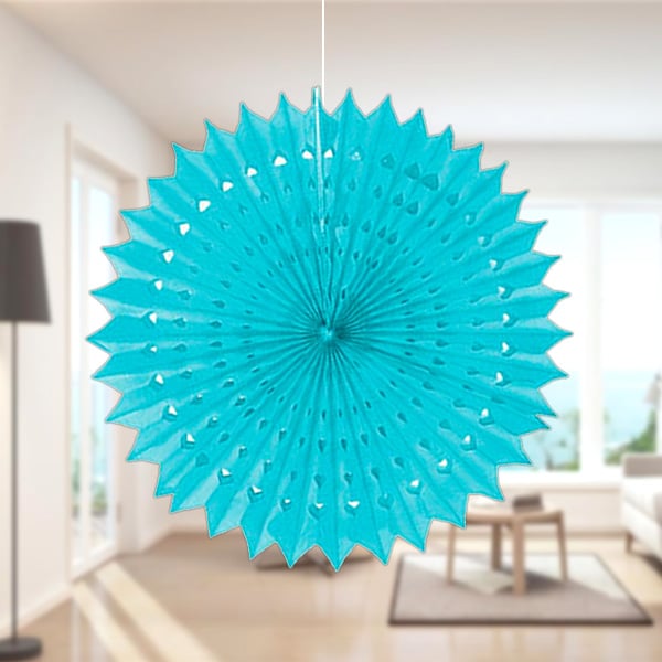 Açık Mavi Yelpaze Süs 50cm 1 Adet Stilobje