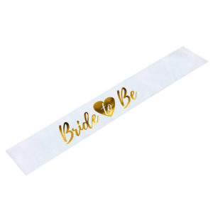 Altın Bride To Be Yazılı Beyaz Renk Kuşak 75cm