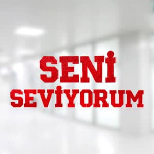 SENİ SEVİYORUM Kırmzı Simli Yazı Strafor Dekor Süs