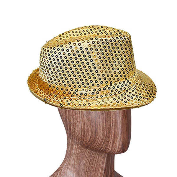 Altın Renk Payetli Fötr Şapka