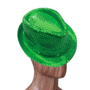 Yeşil Renk Payetli Fötr Şapka