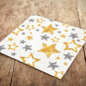 Beyaz Yıldızlar Temalı Kağıt Peçete 33cm x 33cm 20li