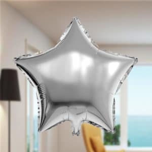 Yıldız Şekilli Folyo Balon 60cm (22 inch) Gümüş 1 Adet