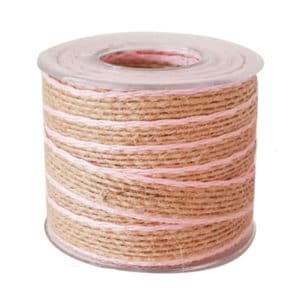 Naturel Kurdele Pembe Şeritli 1cm x 10m 1 Adet