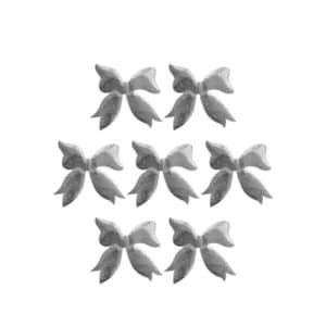 Fiyonk Şekilli Gümüş Renk Sticker 5.5 x 5.5cm 10 lu
