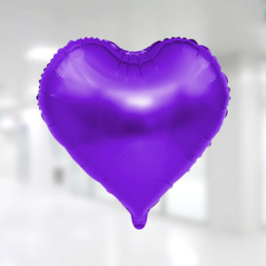 Kalp Şekilli Mor Renk Folyo Balon 45cm (18 inch)