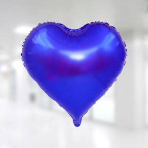Kalp Şekilli Lacivert Renk Folyo Balon 45cm (18 inch)