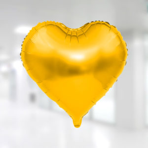 Kalp Şekilli Altın Renk Folyo Balon 45cm (18 inch)