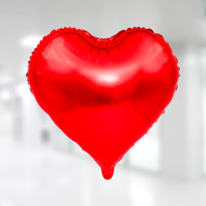 Kalp Şekilli Kırmızı Renk Folyo Balon 60cm (22 inch)